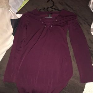 Maroon long sleeve dress